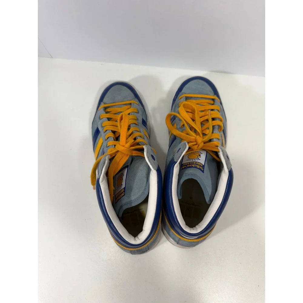 Adidas Americana Hi Golden‎ State Warriors Blue Yellow Suede High Top Sneakers